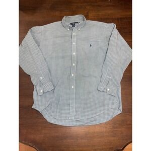 Polo Ralph Lauren Button Down Plaid Stripe Dress Shirt - Large